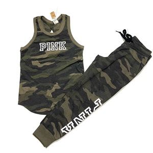 Victoria’s Secret PINK Camo Tank & Matching Joggers